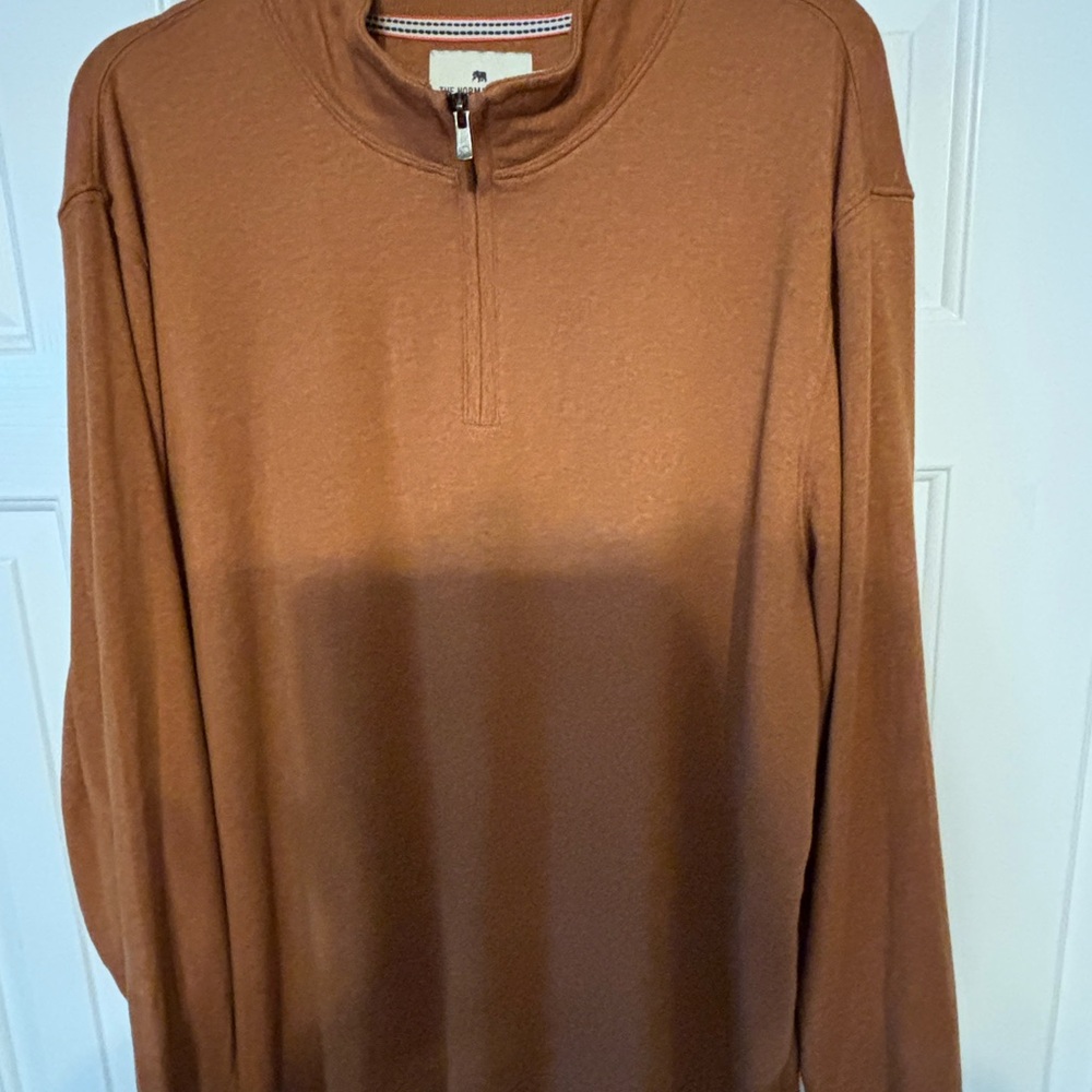 The Normal Brand Rust Quarter-Zip Pullover